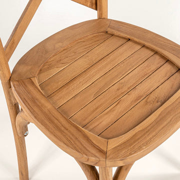 Annecy Classic Traditional X-Back Wood Indoor/Outdoor Dining Chair - JONATHAN Y